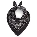 LOVARZI Bandana Tuch für Damen & Herren Schwarz - Bandana Motorrad - Baumwolle Kopftuch