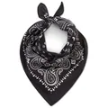 Bandana Tuch für Damen & Herren Schwarz  Bandana Motorrad  Baumwolle Kopftuch
