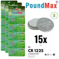 15 x CR1225 PoundMax Knopfbatterie CR 1225 Lithium 3 Volt 35 mAh 5er-Blister