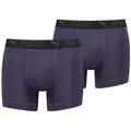 PUMA Boxershorts PUMA MEN SPORT MICROFIBER BOXERS (2er Pack) mit Logo-Bund lila L