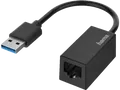 HAMA USB-Stecker auf LAN/Ethernet-Buchse Netzwerk-Adapter, Schwarz