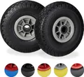 Relaxdays Sackkarrenrad 2er Set, pannensichere 3.00-4" Vollgummireifen, 25 mm Achse, bis 80 kg, 260x85 mm, schwarz-grau