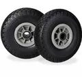 Relaxdays Sackkarrenrad 2er Set Kunststoff Schwarz Grau Pannensicher 26 cm x 8,5 cm 1,7 kg