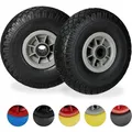 Relaxdays - Sackkarrenrad 2er Set, Pannensichere 3.00-4' Vollgummireifen, 25 Mm Achse, Bis 80 Kg, 260x85 Mm, Schwarz-grau