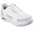 Skechers UNO Court Damen-Sneaker im Court-Stil, Weißes Leder Duraleather Lavendel Pink Trim, 36 EU