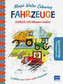 Magic Water Colouring - Fahrzeuge: Wiederverwendbares Wassermalbuch mit 16 Fahrzeug-Motiven, inkl. nachfüllbarem Wassertankstift | für Kinder ab 4 Jahren
