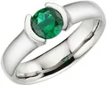 Fingerring "Schmuck Geschenk Silber 925 Damenring", mit Zirkonia (synth.) silberfarben-grün + grün 56