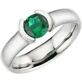 HECHTER PARIS Fingerring Schmuck Geschenk Silber 925 Damenring, mit Zirkonia (synth) grün|silberfarben 56