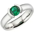 Fingerring HECHTER PARIS "Schmuck Geschenk Silber 925 Damenring" Gr. 56, bunt (silberfarben, grün, grün), Fingerringe, Damen, 56, Silber 925 (Sterlingsilber), 4,9mm, mit Zirkonia (synth.)