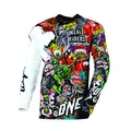 O'NEAL | Motocross Langarm-Shirt | MX Enduro Motorrad | Schnell trocknendes und leichtes Performance-Material, kragenloses Design | Mayhem Jersey Crank | Erwachsene | Schwarz Multi | Größe L