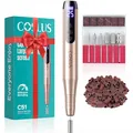 COSLUS C51 Kabellos Tragbar Elektrischer Nagelfräser: Elektrische Nagelfeile für Gelnägel 35000 u/min Nail Drill mit LED-Display & 25 Geschwindigkeiten für Nägel & Acrylnägel portabel für Reisen, Gold