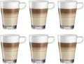 LEONARDO HOME Senso Latte-Macchiato Tasse, Kaffee-Gläser mit Henkel, spülmaschinengeeignete Glas-Becher, 6er Set, 350 ml, 024014