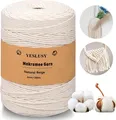 Premium Makramee Garn Natur - 3mm x 300m Baumwollgarn für DIY Handwerk, Weben