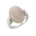 Zeeme Gemstones Ring 925 Sterling Silber rhodiniert mit echtem Rosenquarz 16x12mm