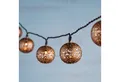 Lights4fun LED-Lichterkette 16er Solar Lichterkette marokkanische Kugeln bronzefarben