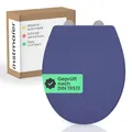 instmaier Helma | Toilettendeckel mit Absenkautomatik | Trendfarbe Indigo | Ovale Form | Toilettensitz aus Duroplast | Quick Release Funktion | Antibakteriell