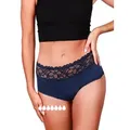 Taynie Periodenslip Deluxe ultra - Periodenunterwäsche sehr starke Blutung - Damen (1-St) Auslaufsichere Periodenunterwäsche / Periodenslip aus Bio Baumwolle blau 48/4XL