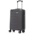 Koffer Trolley Reisekoffer Suitcase, Rollkoffer Handgepäck ,mit 4 Rollen 360°, Hartschalenreisekoffer, Zahlenschloss, Weicher Gummigriff (L, Grau) - Grau