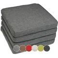 sunnypillow Stuhlkissen 4er Set Stuhlkissen wasserdicht UV-lichtecht BALI, 4er Set 45x45x5cm Anthrazit grau 4er Set 45x45x5cm