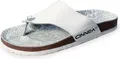 CINNEA® »SUMMER« Zehentrenner, Echtleder Sandalette, Dianette, für Damen, weißer Lederriemen Farbe weiß