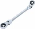 BGS Doppel-Ratschen-Ringschlüssel | abwinkelbar | mit E-Profil Ringköpfen | SW E