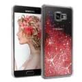 Für Samsung Galaxy A3 (2016) Glitzer Hülle Flüssig Silikon Case Handy Cover Rot
