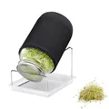 Westmark Sprossenglas Set, 1 STK. – Sprossen Anzuchtset mit Edelstahl-Siebdeckel & Abtropfgestell – Für Sprossen Samen, Microgreens & mehr – 2000 ml