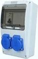 oadEu - Stromverteiler 230V - 2x Schuko Steckdose mit Schalter - Steckdosenverteiler mit Leistungsschalter C 16A. Baustromverteiler IP44