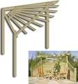 Eckpergola 240 x 240 x 220 cm Pergola aus Holz für Terrasse Gartenecke