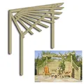 Gartenpirat Pergola Eckpergola 240 x 240 x 220 cm Pergola aus Holz für Terrasse Gartenecke, BxTxH: 240x240x220 cm