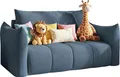 WFL GROUP Schlafsofa 2-Sitzer mit Bettkasten – Ausziehbar Jugendsofa mit Schlaffunktion, Liegefläche 120 x 150 cm – für Jugendzimmer, Kinderzimmer und kleine Räume – Marineblau Cordstoff