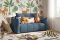 WFL GROUP Kindersofa Lilo Jugendsofa mit Schlaffunktion & Bettkasten, Schlaffläche 120 × 150 cm, 2-Sitzer, kleine Couch aus weichem Cordstoff fürs Jugendzimmer