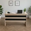 Schreibtisch, Computertisch 140 x 60 cm "Heike" IV, eiche-sonoma/schwarz