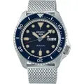 SEIKO Uhr 5 Sports SRPD71K1 Automatik Mechanisch Edelstahl Milanaise Armband blaues Zifferblatt 43m - Silber