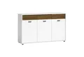 Bega Consult Kommode LIGURIA, Evoke Eiche Dekor, Weiß matt, 3 Türen, 3 Schubladen, B 139 x H 86 x T 38 cm