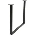 WAGNER Möbelbein/Tischbein/Möbelfuß Design-U-Rahmen - Ø 50 x 720 x 700 mm, 2 Anschraubplatten 90 x 90 mm, QuickClick Aufnahme, Industriestahl schwarz - 12501301