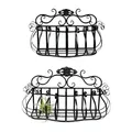 formano Wanddekoobjekt Wandkörbe 2er-Set aus Metall Schwarz (Set, 2 St., 2x Wandkorb, ohne Dekoration), Dekokorb Pflanzenständer Wandregal