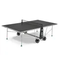 CORNILLEAU 100X Outdoor & Indoor Tischtennisplatte - Klappbar - Wetterfest - 4 mm Melaminharzplatte -Tischtennistisch für draußen - Turniermaße - Grau