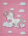 andiamo Kinderteppich Mädchen, Polyamid, Teppich Kinderzimmer, Motiv mit Prinzessin & Einhorn, gekettelt, flach, geeignet als Deko und Spielunterlage, Farbe:Pink, Größe:80 x 150 cm