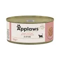Applaws 100% Natural Premium Katzennassfutter, Thunfischfilet mit Lachs in Brühe - Packung mit 24 x 156g Dosen