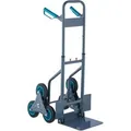 Relaxdays Treppensackkarre Stahl Kunststoff Grau Blau Höhenverstellbar Klappbar 113 cm x 48,5 cm x 66 cm 14 kg 200 kg