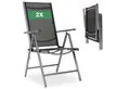 Arebos Klappstuhl Gartenstuhl 2er Set klappbar Hochlehner Alu verstellbar UV-fest (Set, 2 St), 7-fach verstellbar, Wetterfestes, bis 120 kg