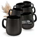 Moritz & Moritz VIDA Kaffeetassen Set 6-teilig Schwarz - ca. 380ml aus hochwertigem Porzellan - Stilvolles Design mit Henkel - Tassen mit Henkel für Kaffee, Tee, heiße Schokolade, Cappuccino