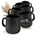 Moritz & Moritz Kaffeetassen Set 6-tlg. Schwarz - ca. 380ml - Porzellan - VIDA