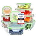 Fresh Master Frischhaltedose Glas Set - Testurteil: SEHR GUT - 100% auslaufsichere + luftdichte Vorratsdosen mit Deckel I Vorratsdosen Glas Meal Prep Boxen Glas Aufbewahrungsbox (18 teilig)