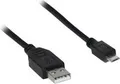 USB-A-auf-Micro-B-Kabel, 0,15 m, schwarz 2,5 W, 0,5 A, 480 Mbit/s, USB 2.0