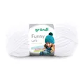 Gründl Wolle Funny uni - dicke weiche Chenille Wolle zum Häkeln - Häkelwolle - Strickwolle - Kuschelig und hautfreundlich - 100% Polyester - 1 Knäuel 100 g / 120 m - Nadelstärke 5-6 - Weiß