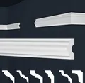 MARBET DESIGN Stuckleisten XPS Styropor weiß - Wandleisten Stuck Dekorbau Leisten E-Leisten - (Musterstück E-18)