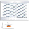 XXL Jahreskalender 2025 + Januar 2026 Jahresplaner in A1 im schlichtem blau weißen Design mit Ferien und Feiertagen Wandkalender Wandplaner Kalender Planer gefaltet gefalzt