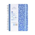 Idena 11366 - Notizbuch A5 mit 66 Stickern, Blau, Journal mit 78 Seiten, 120 g/m², 3 verschiedene Papiersorten, gepunktet, mit Innentasche und Gummiband, FSC-Mix